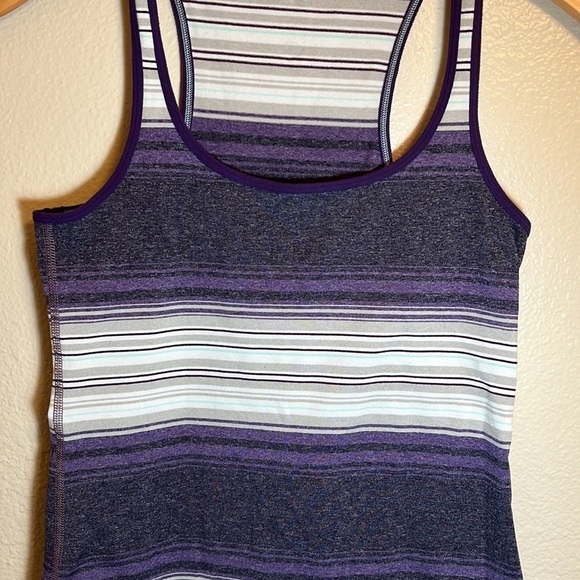 Lululemon Athletica Purple Stripe Tank Top - Picture 4 of 11